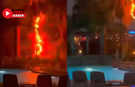 Antalya’da Turistleri Korkutan Anlar! Otel Bahçesine Yıldırım Düştü