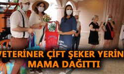 Veteriner çift şeker yerine mama dağıttı
