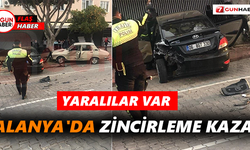 Alanya'da zincirleme kaza! Yaralılar var