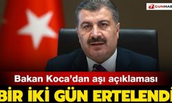 Bakan Koca'dan aşı açıklaması