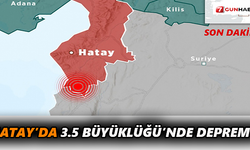 Hatay'da 3.5 büyüklüğünde deprem