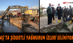 Kaş'ta şiddetli yağmurun izleri siliniyor