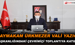 Kaymakam Ürkmezer Vali Yazıcı başkanlığındaki çevrimiçi toplantıya katıldı