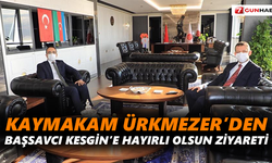 Kaymakam Ürkmezer’den Başsavcı Kesgin’e hayırlı olsun ziyareti