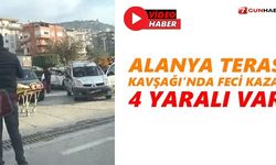 Alanya Teras Kavşağı’nda feci kaza! 4 yaralı var