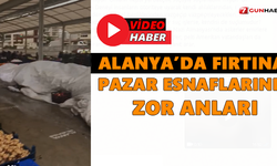 Alanya’da fırtına! Pazar esnaflarının zor anları