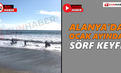 Alanya’da ocak ayında sörf keyfi