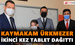 Kaymakam Ürkmezer ikinci kez tablet dağıttı
