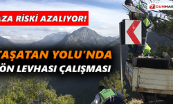 Kaza riski azalıyor! Taşatan Yolu’nda yön levhası çalışması 