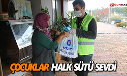 Çocuklar halk  sütü  sevdi