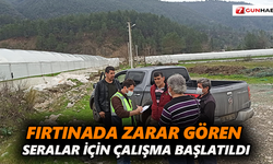 Fırtınada zarar gören seralar için çalışma başlatıldı