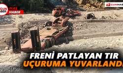 Freni patlayan tır 40 metrelik uçuruma yuvarlandı