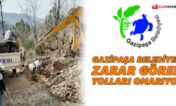 Gazipaşa Belediyesi, yağmurdan zarar görmüş yolları onarıyor