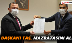 İl Başkanı Taş, mazbatasını aldı