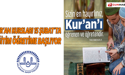Kur'an kursları 15 Şubat'ta başlıyor