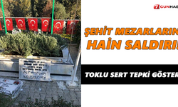 Şehit mezarlarına hain saldırı! Toklu sert tepki gösterdi
