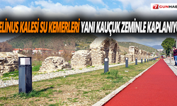 Selinus Kalesi su kemerleri yanı kauçuk zeminle kaplanıyor