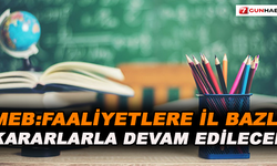 Meb: Faaliyetlere İl Bazlı Kararlarla Devam Edilecek!