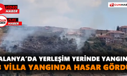 Alanya’da yerleşim yerinde yangın! 3 villa yangında hasar gördü