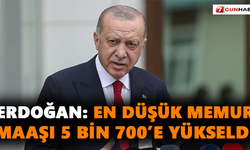 Erdoğan: En düşük memur maaşı 5 bin 700’e yükseldi