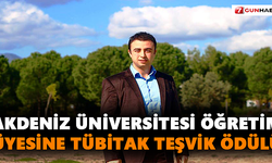 Akdeniz Üniversitesi Öğretim Üyesine TÜBİTAK Teşvik Ödülü