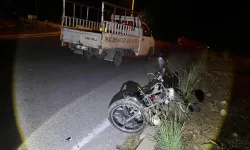 Alanya Yolunda Kamyonet ve Motosiklet Çarpıştı! 2 Yaralı