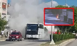 Manavgat’ta Seyir Halindeki Servis Otobüsü Alev Aldı