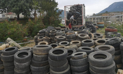 Alanya’da Atık Lastikler Değerleniyor! 25 Tır Dolusu Lastik Toplandı