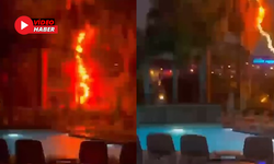 Antalya’da Turistleri Korkutan Anlar! Otel Bahçesine Yıldırım Düştü