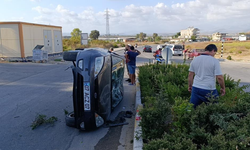 Kaza Yapan Sürücü Takla Atan Otomobilden Burnu Bile Kanamadan Çıktı