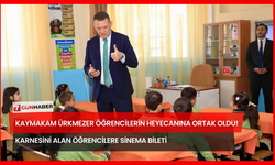 Kaymakam Ürkmezer Öğrencilerin Heyecanına Ortak Oldu! Karnesini Alan Öğrencilere Sinema Bileti