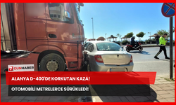 Alanya D-400'de Korkutan Kaza! Otomobili Metrelerce Sürükledi!