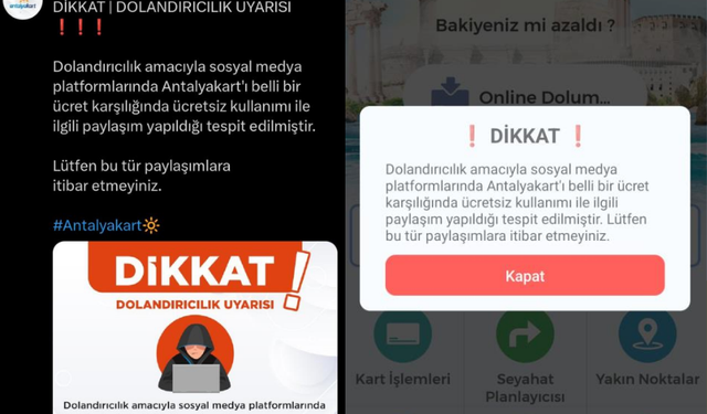 Antalya’da Dolandırıcıların Yeni Hedefi Ulaşım Kartları!