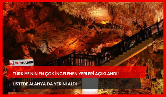 Türkiye'nin En Çok İncelenen Yerleri Açıklandı! Listede Alanya Da Yerini Aldı