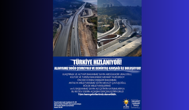 Alanya Trafiğinde Yeni Dönem Başlıyor: Doğu Çevreyolu Açılıyor