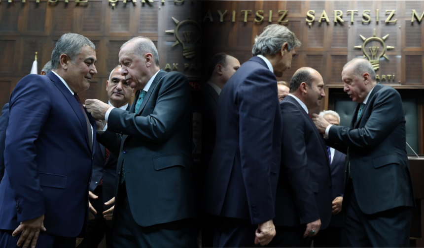 “AK Parti Grup Toplantısı’nda Sürpriz Katılım: 2 Başkana Rozet Takıldı”