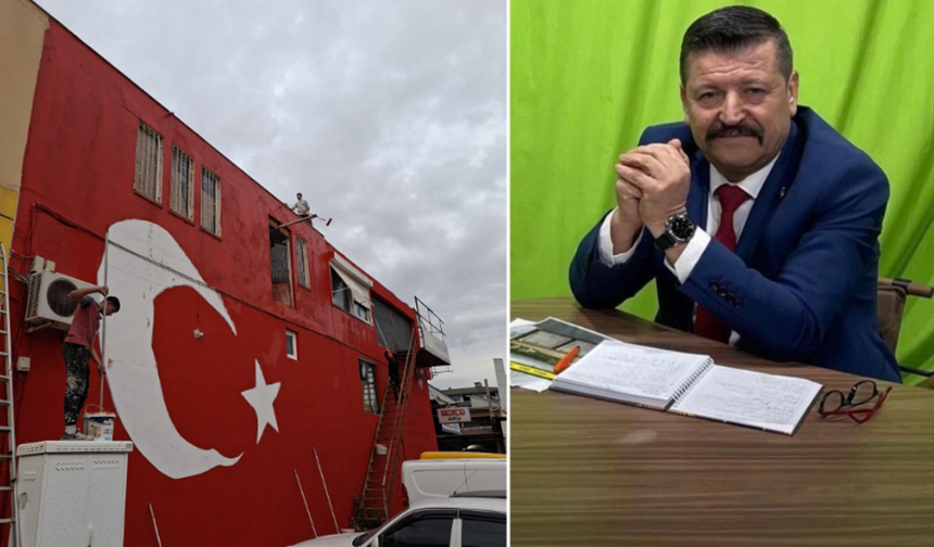 Başkan Adayı Taş Sanayi Sitesinde Göz Göre Göre Eskiyen Bayrağa Sahip Çıktı